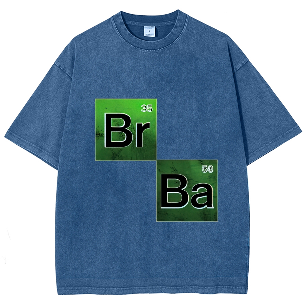 Green Chemical Element Square Washed T-Shirt