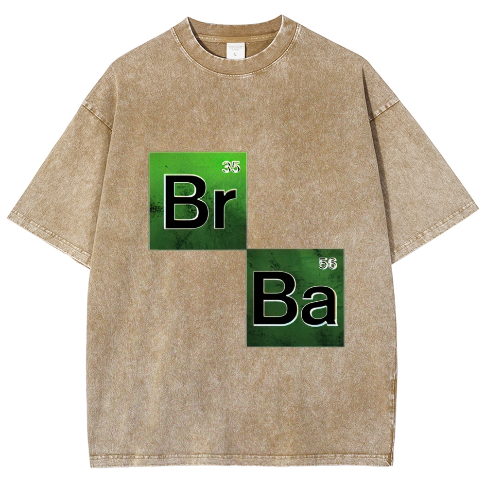 Green Chemical Element Square Washed T-Shirt