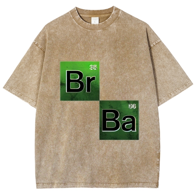 Green Chemical Element Square Washed T-Shirt