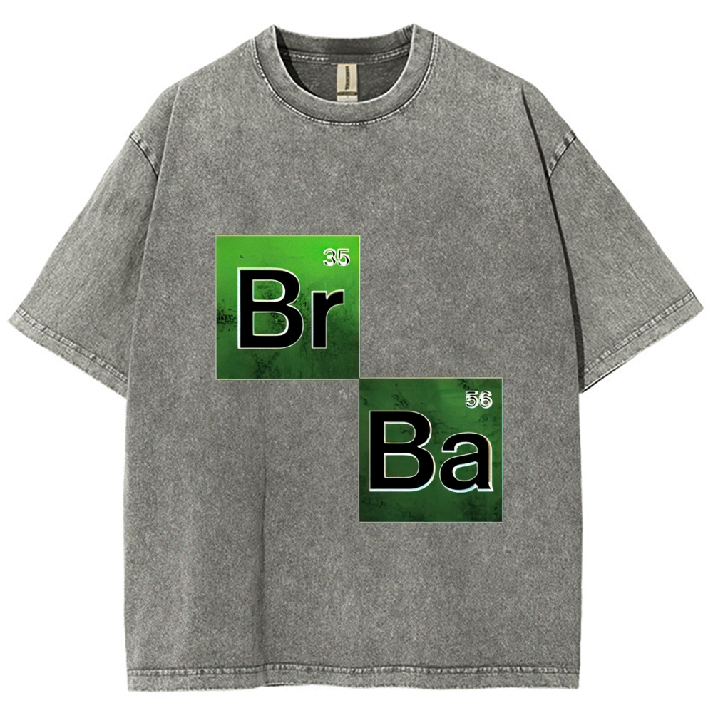 Green Chemical Element Square Washed T-Shirt
