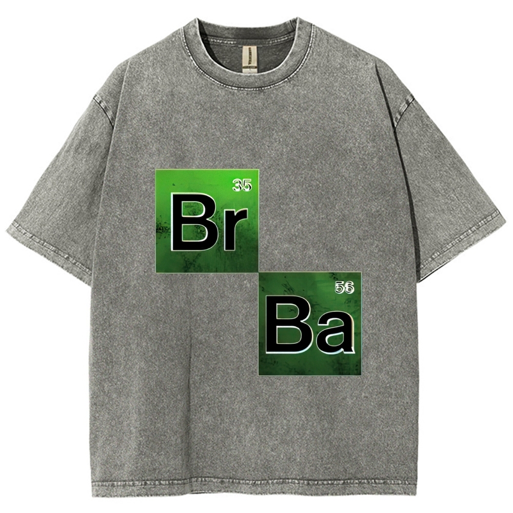 Green Chemical Element Square Washed T-Shirt