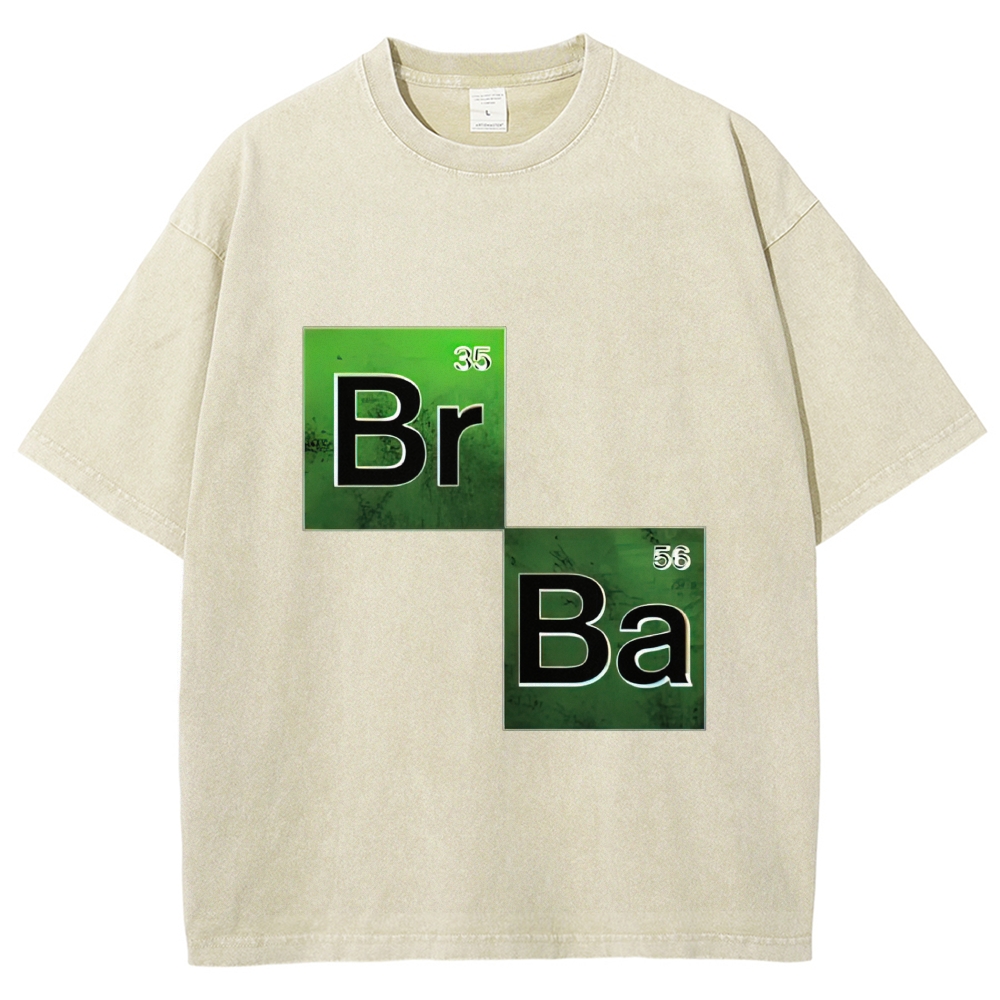 Green Chemical Element Square Washed T-Shirt