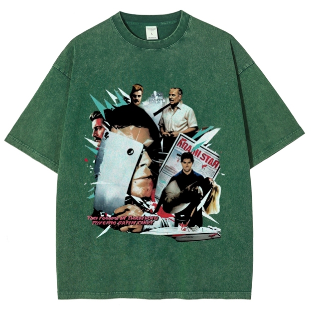 Collage Character Montage Washed T-Shirt