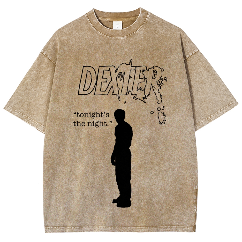 Blood Splatter Font Silhouette Quote Washed T-Shirt