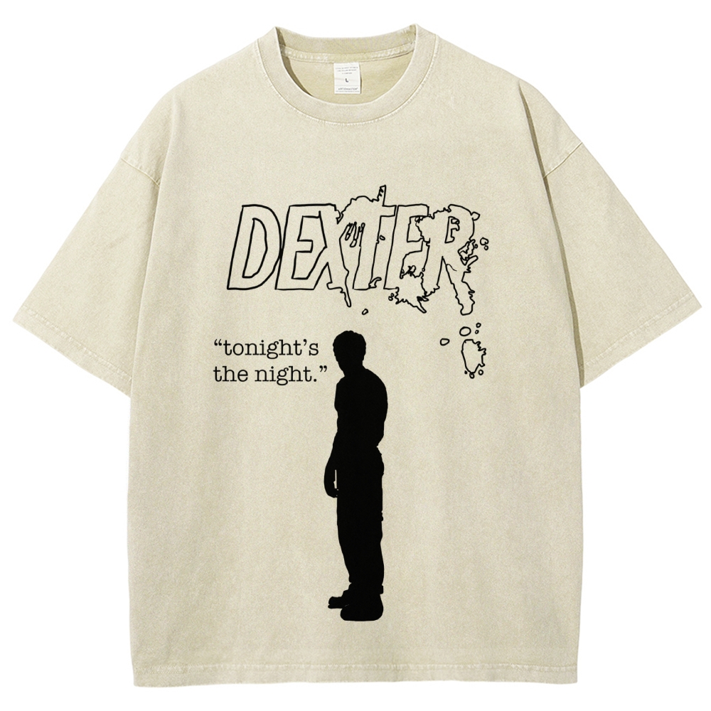 Blood Splatter Font Silhouette Quote Washed T-Shirt