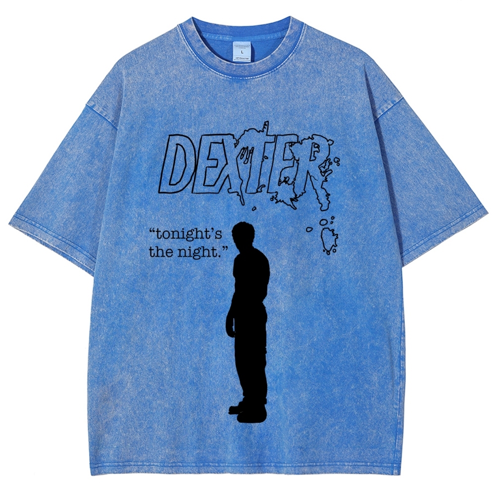 Blood Splatter Font Silhouette Quote Washed T-Shirt