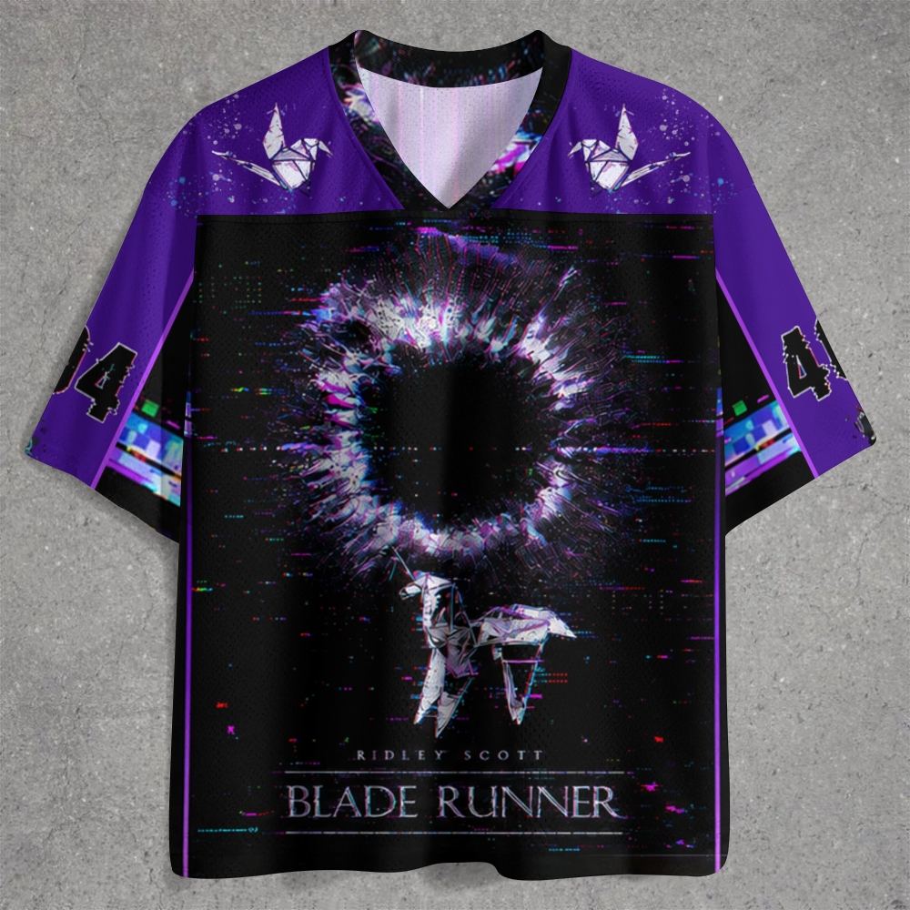 Glitch Eye Origami Unicorn Purple Jersey Shirts