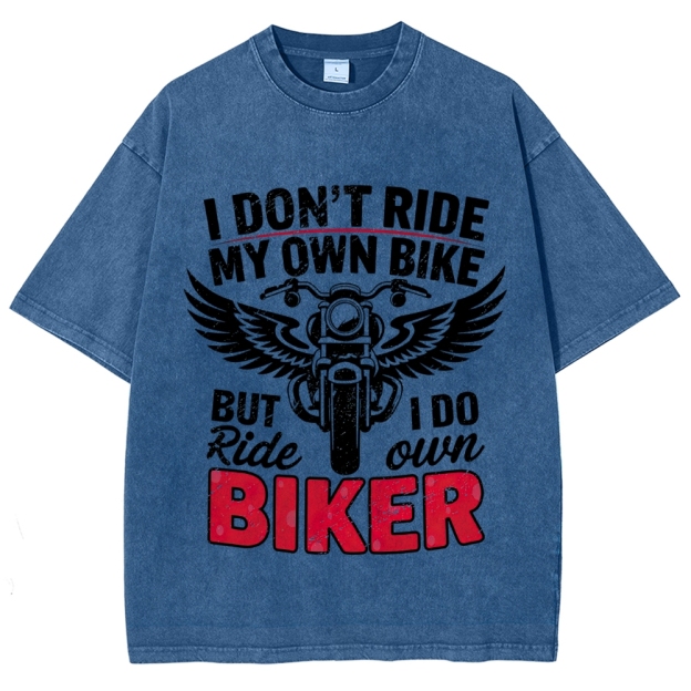 Winged Motorcycle Humorous Quote Washed T-Shirt 