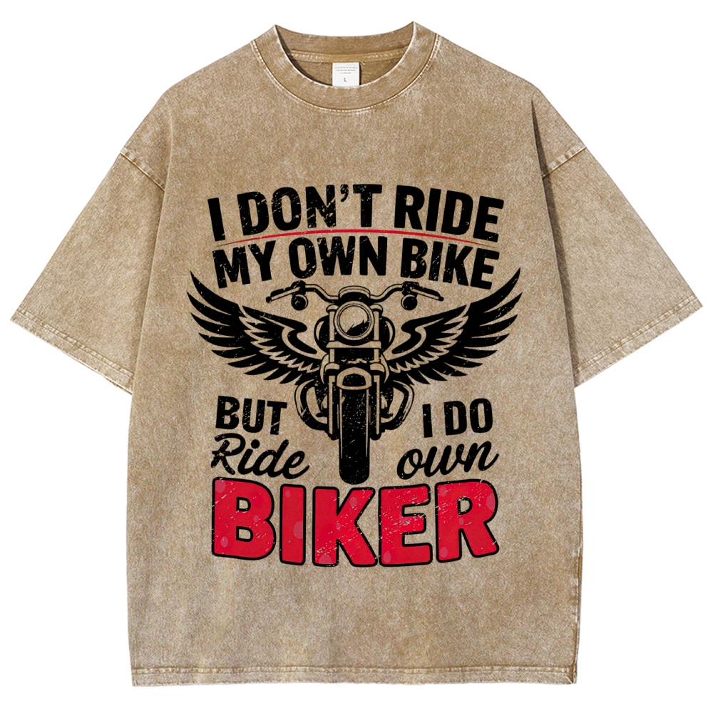 Winged Motorcycle Humorous Quote Washed T-Shirt 