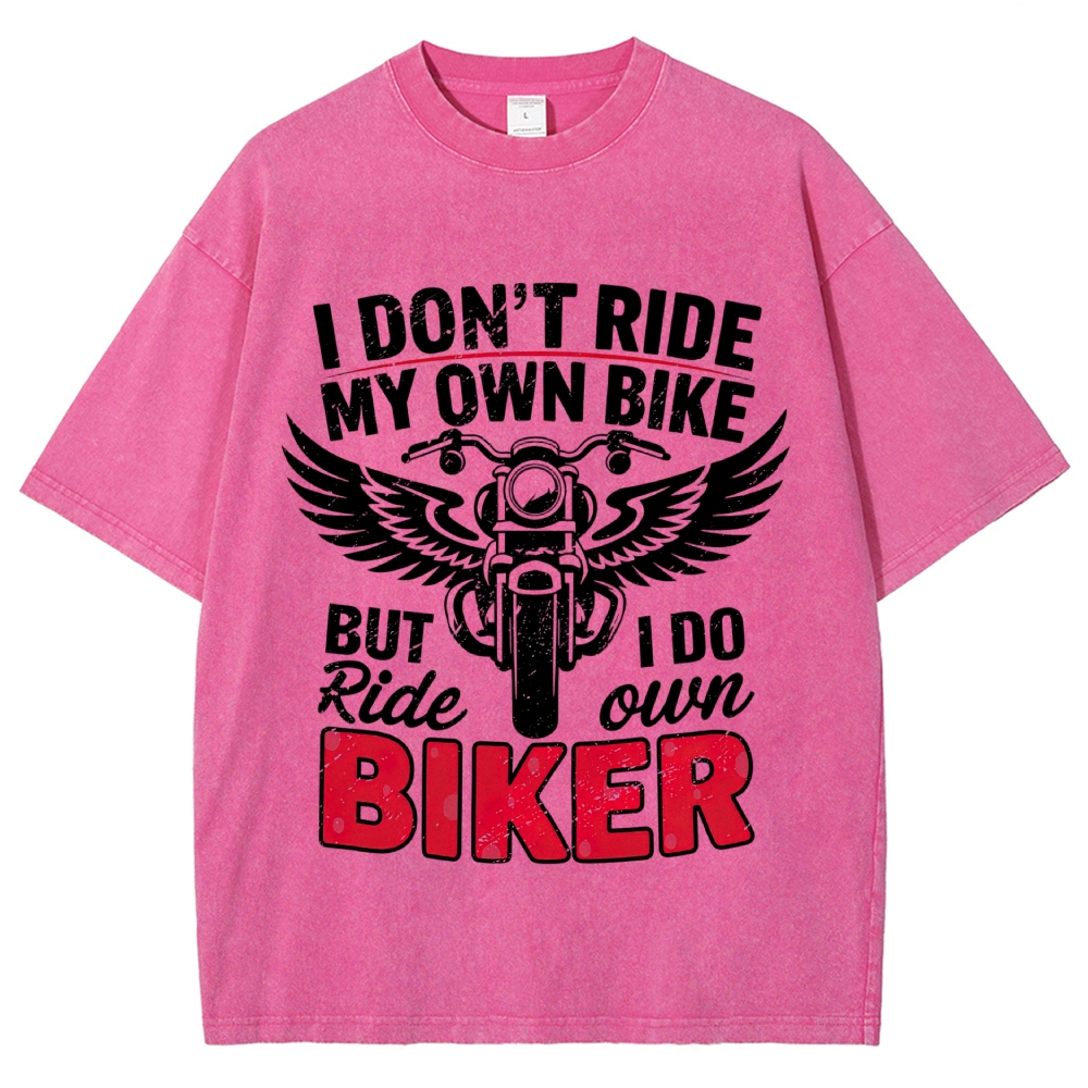 Winged Motorcycle Humorous Quote Washed T-Shirt 