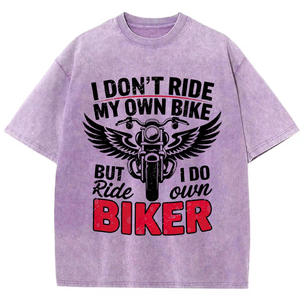 Winged Motorcycle Humorous Quote Washed T-Shirt 