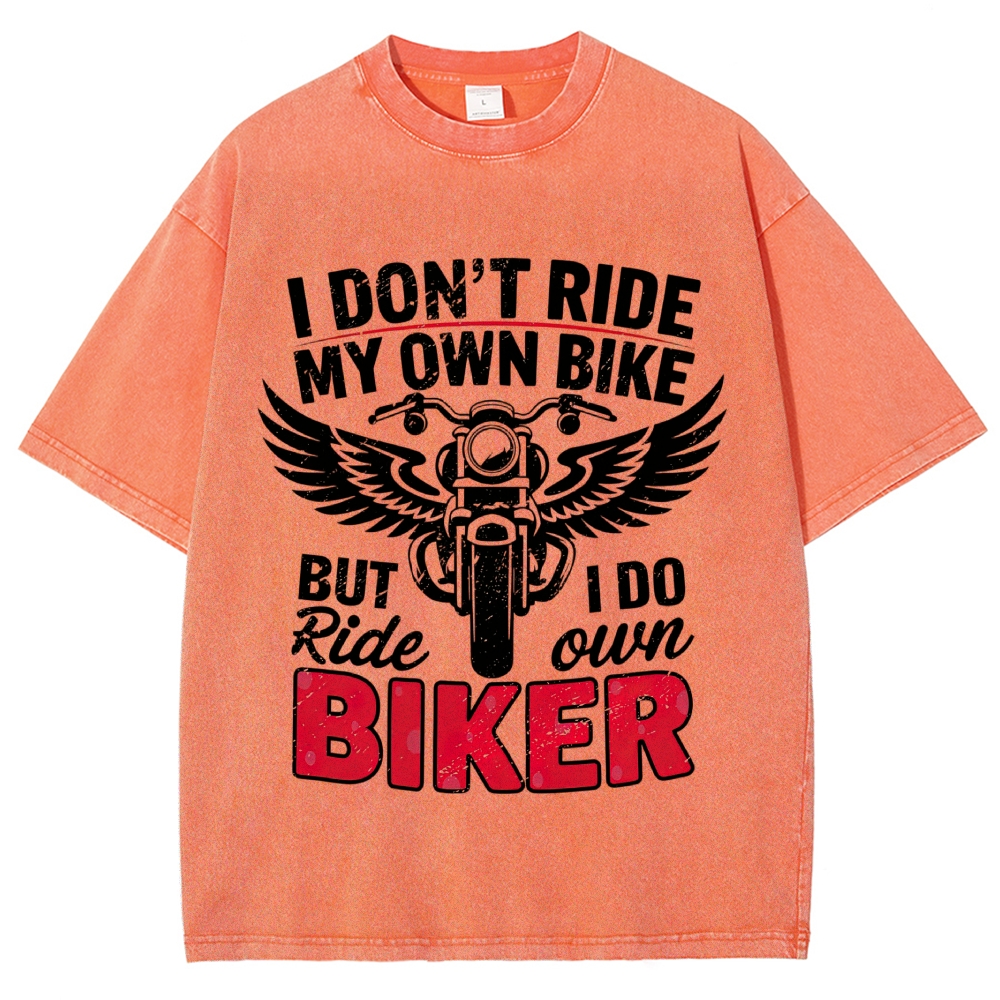 Winged Motorcycle Humorous Quote Washed T-Shirt 