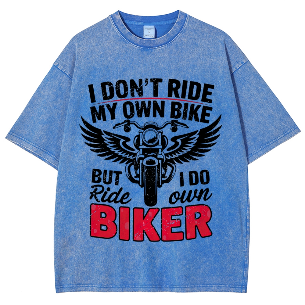 Winged Motorcycle Humorous Quote Washed T-Shirt 