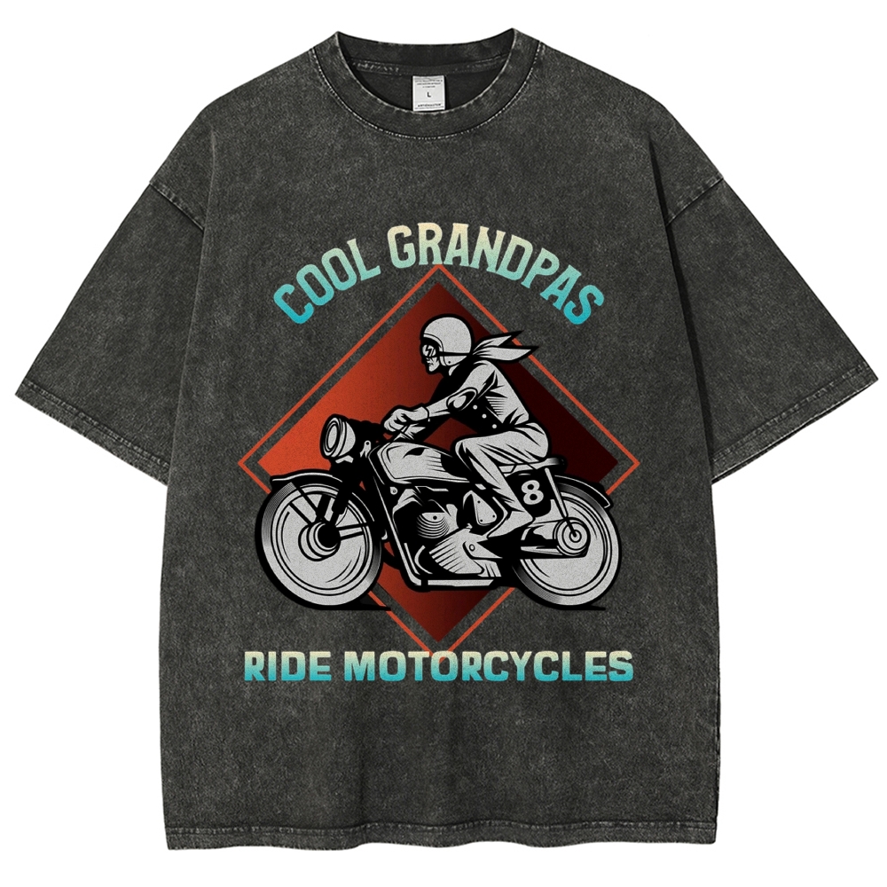 Gradient Text Retro Rider Washed T-Shirt
