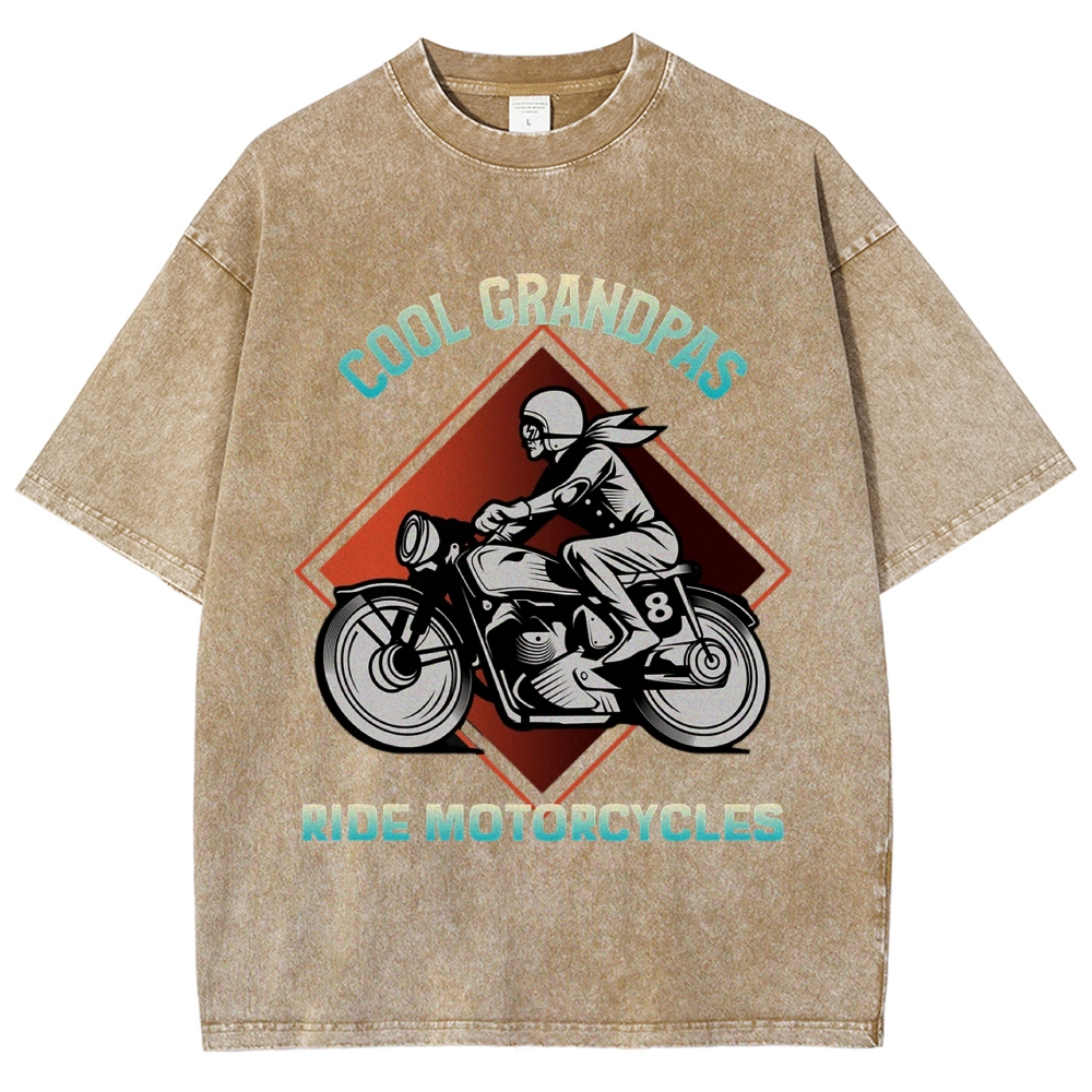 Gradient Text Retro Rider Washed T-Shirt