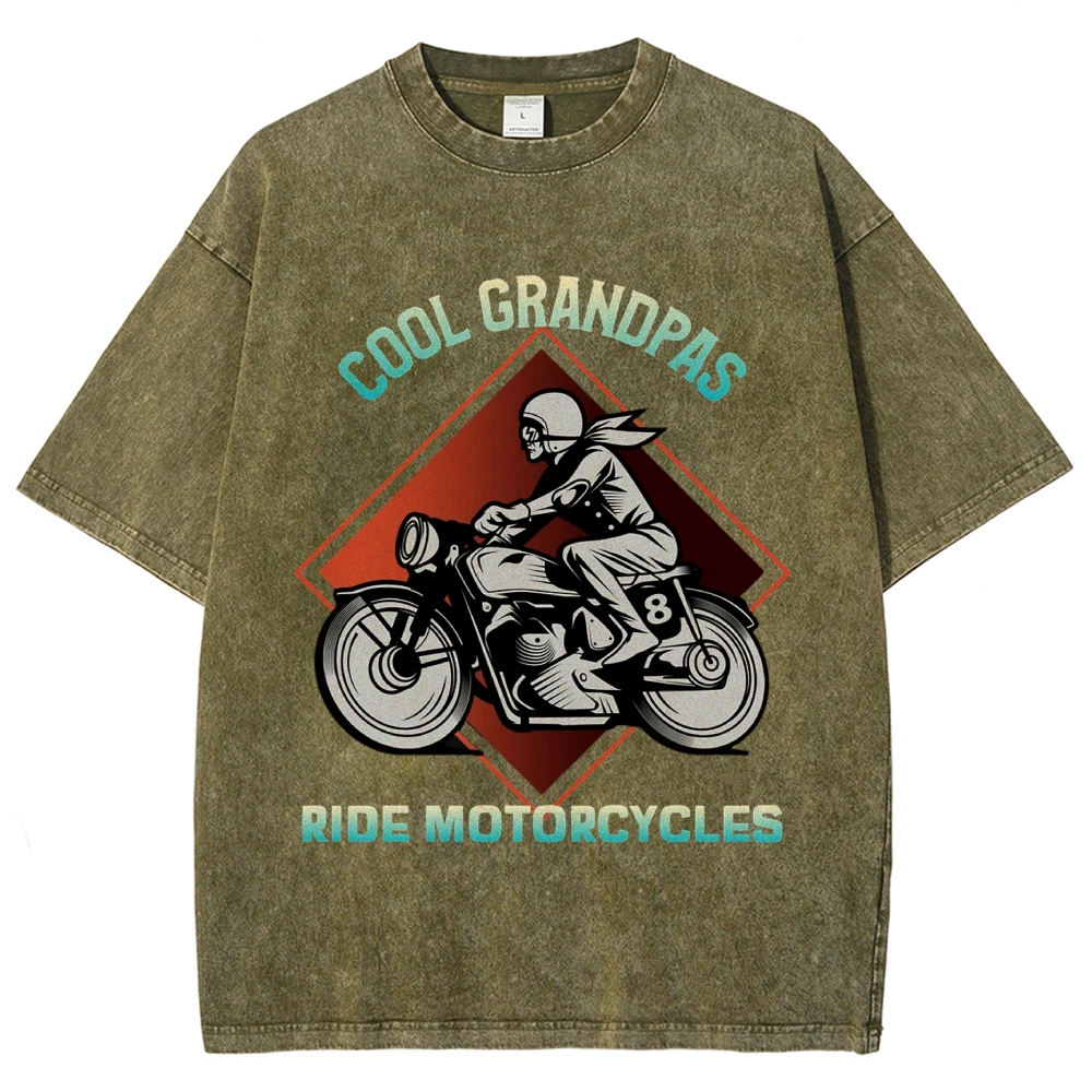 Gradient Text Retro Rider Washed T-Shirt