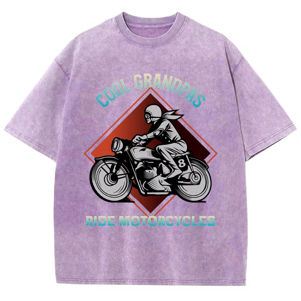 Gradient Text Retro Rider Washed T-Shirt