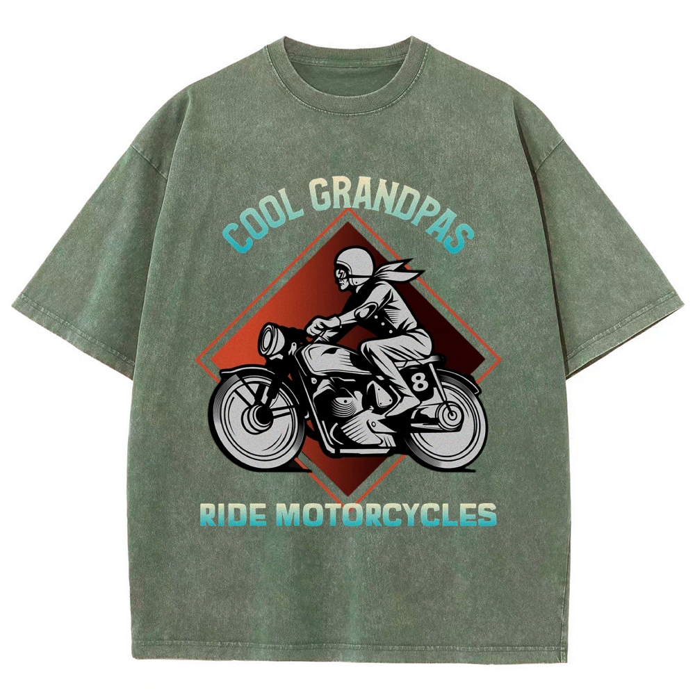 Gradient Text Retro Rider Washed T-Shirt