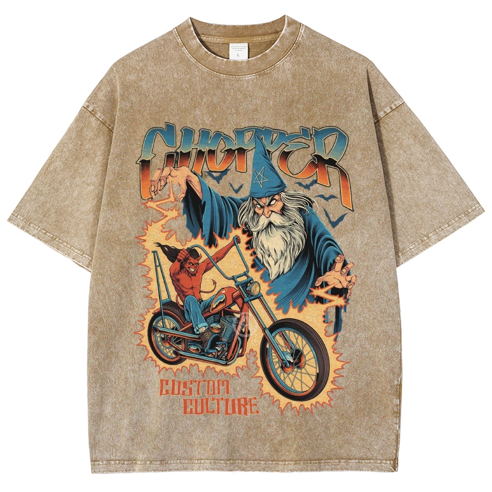 Wizard Demon Chopper Comic Washed T-Shirt
