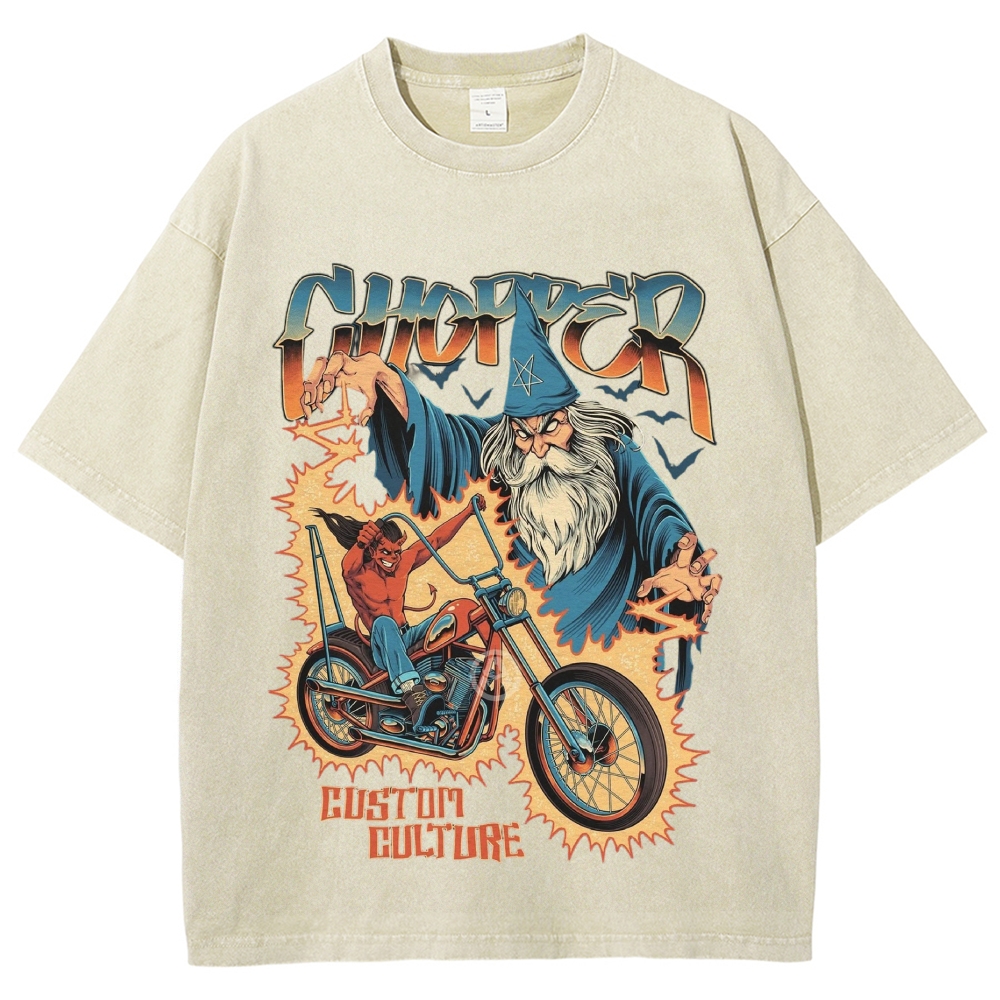 Wizard Demon Chopper Comic Washed T-Shirt