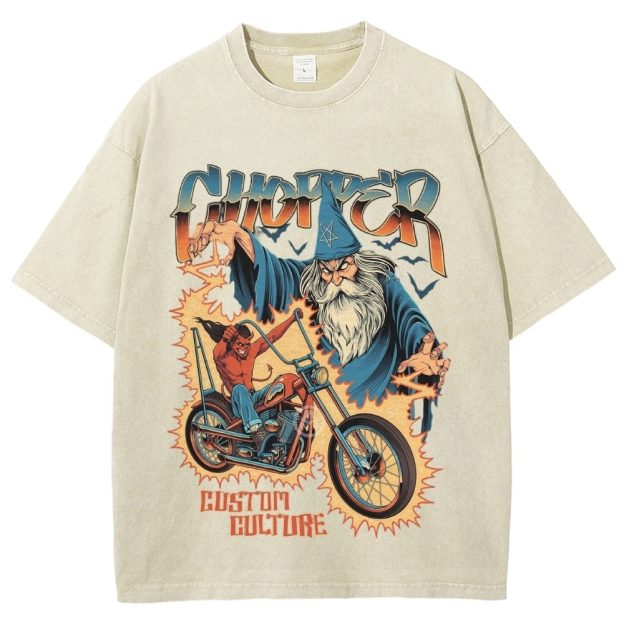 Wizard Demon Chopper Comic Washed T-Shirt