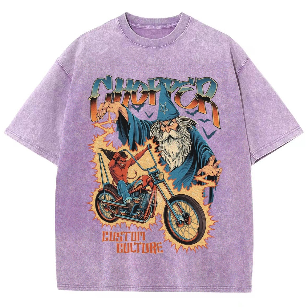 Wizard Demon Chopper Comic Washed T-Shirt