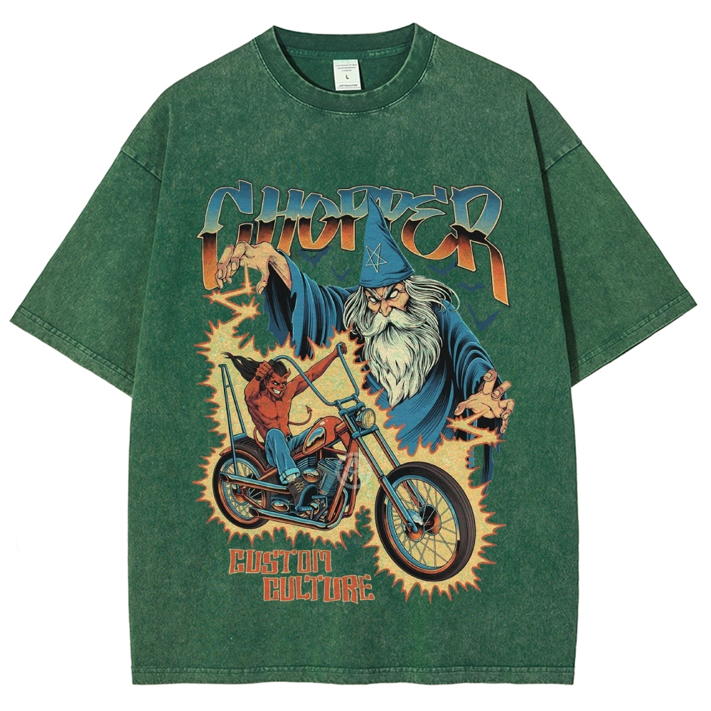 Wizard Demon Chopper Comic Washed T-Shirt
