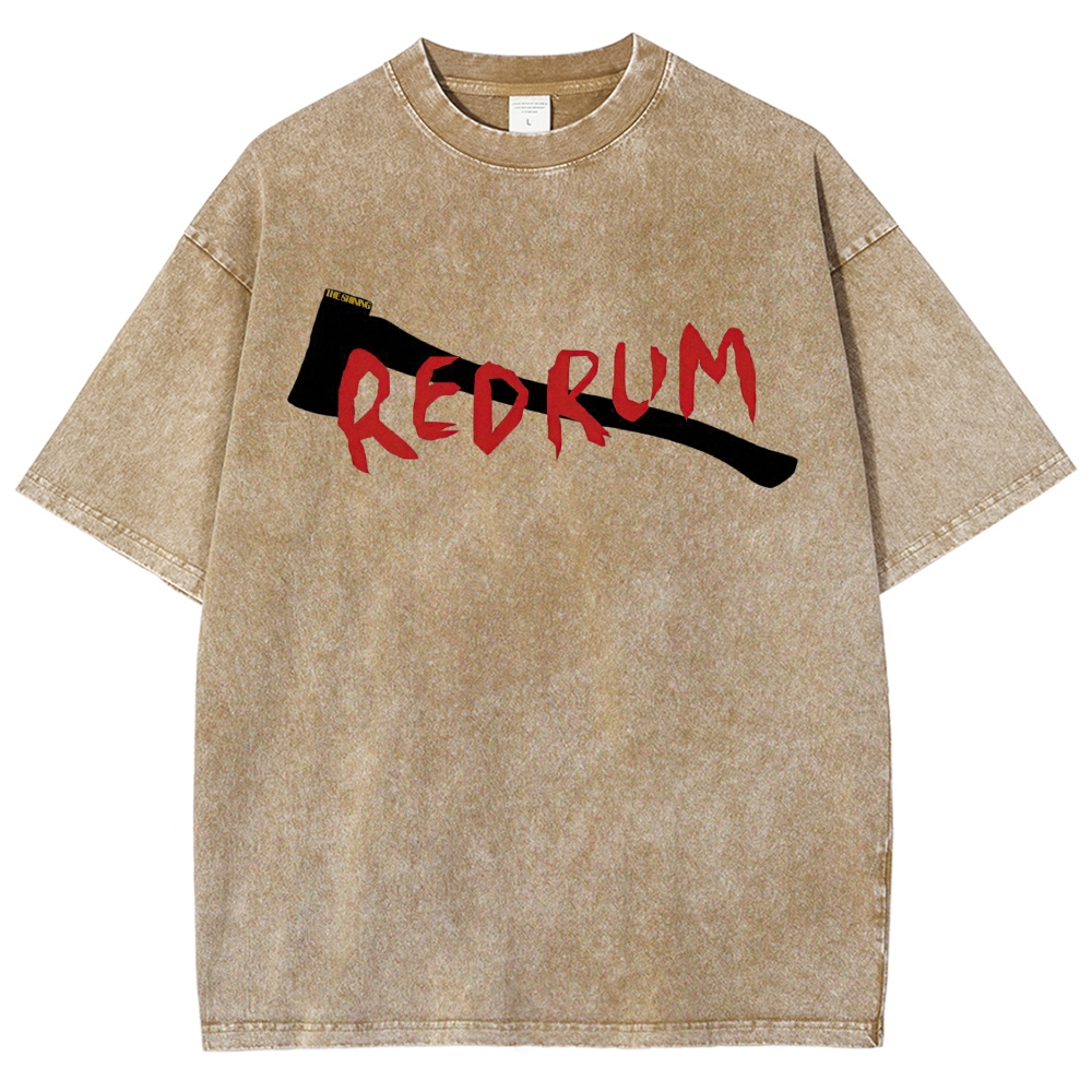 Axe Horror Text Distressed Washed T-Shirt