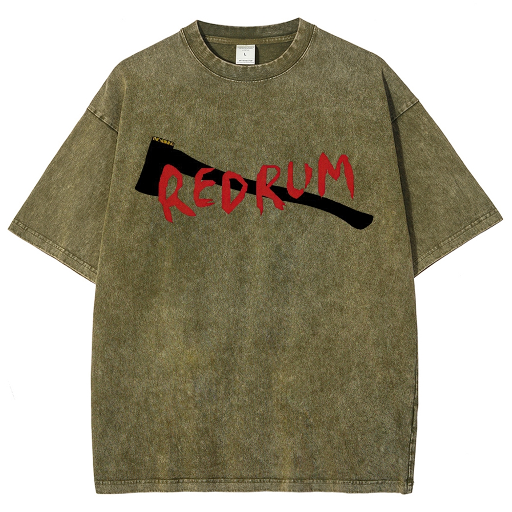 Axe Horror Text Distressed Washed T-Shirt