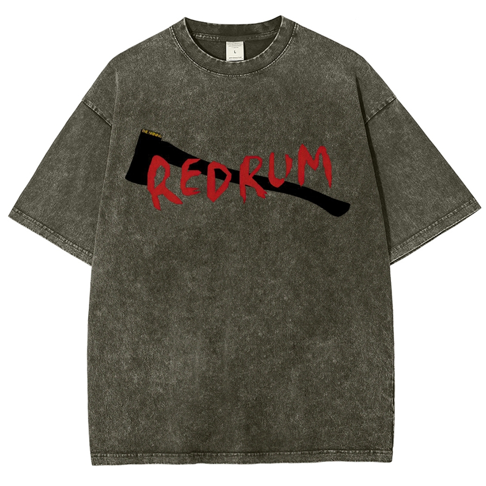Axe Horror Text Distressed Washed T-Shirt