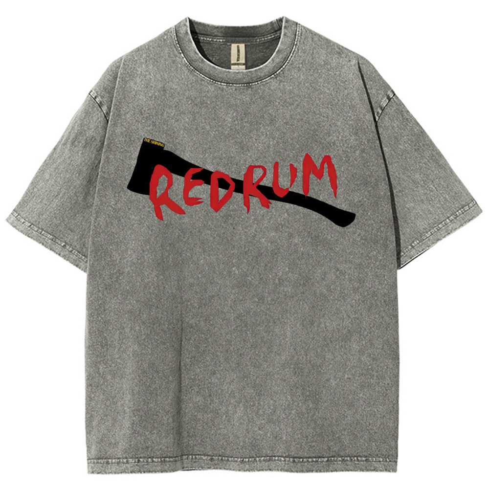Axe Horror Text Distressed Washed T-Shirt