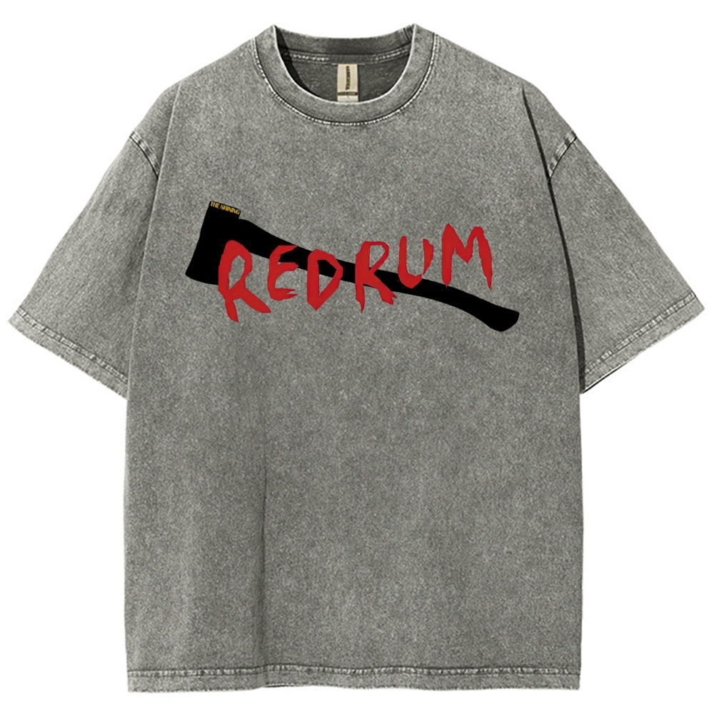 Axe Horror Text Distressed Washed T-Shirt