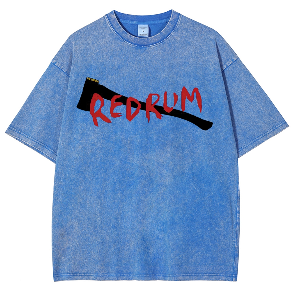 Axe Horror Text Distressed Washed T-Shirt