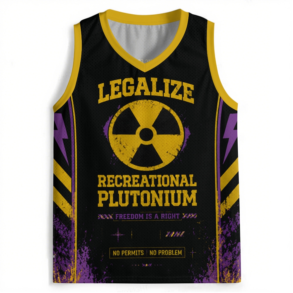 Nuclear Symbol Lightning Grunge Black Jersey Tank