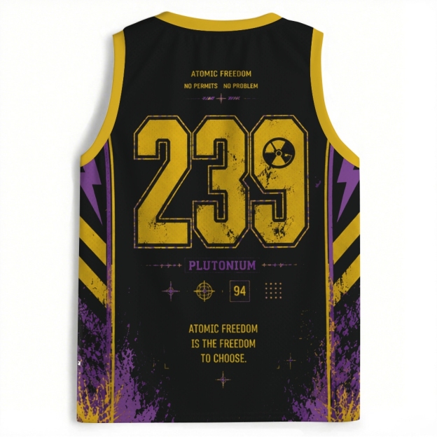 Nuclear Symbol Lightning Grunge Black Jersey Tank