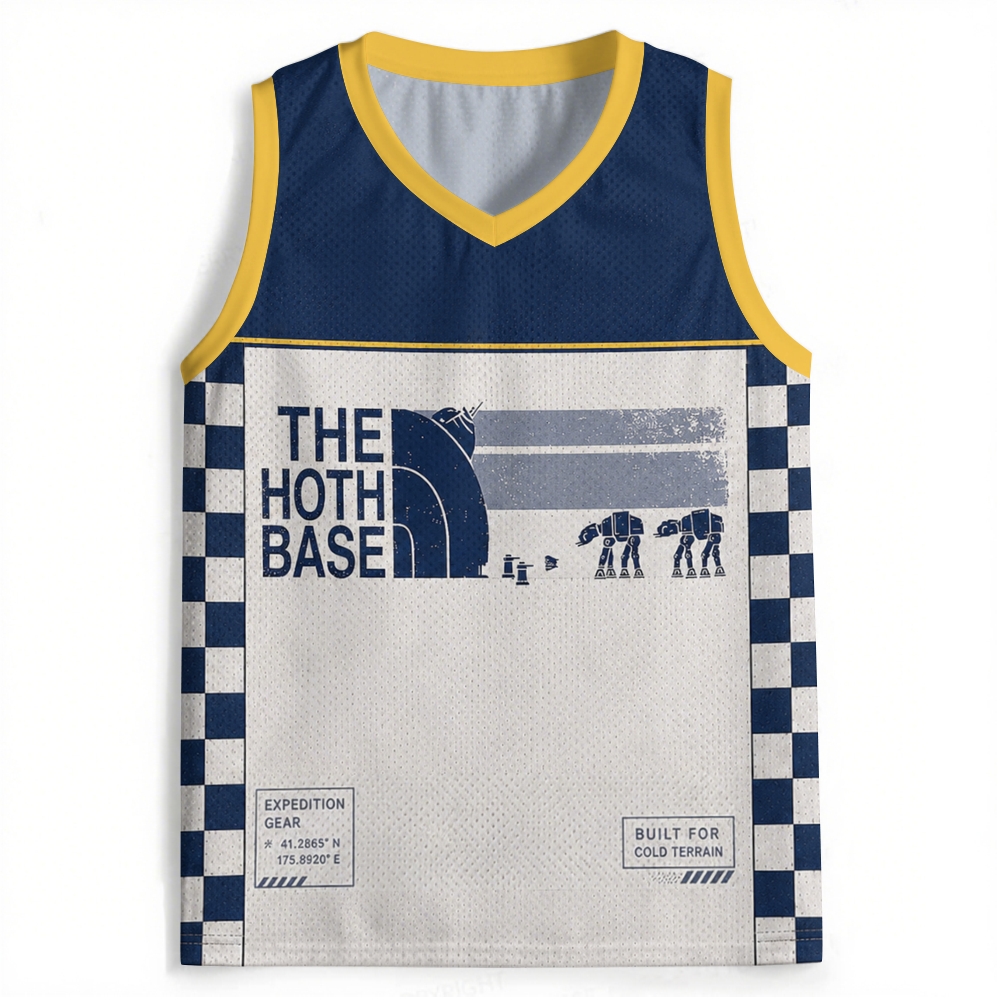 Retro Hoth Expedition ATAT Mech Navy Jersey Tank