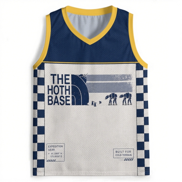 Retro Hoth Expedition ATAT Mech Navy Jersey Tank
