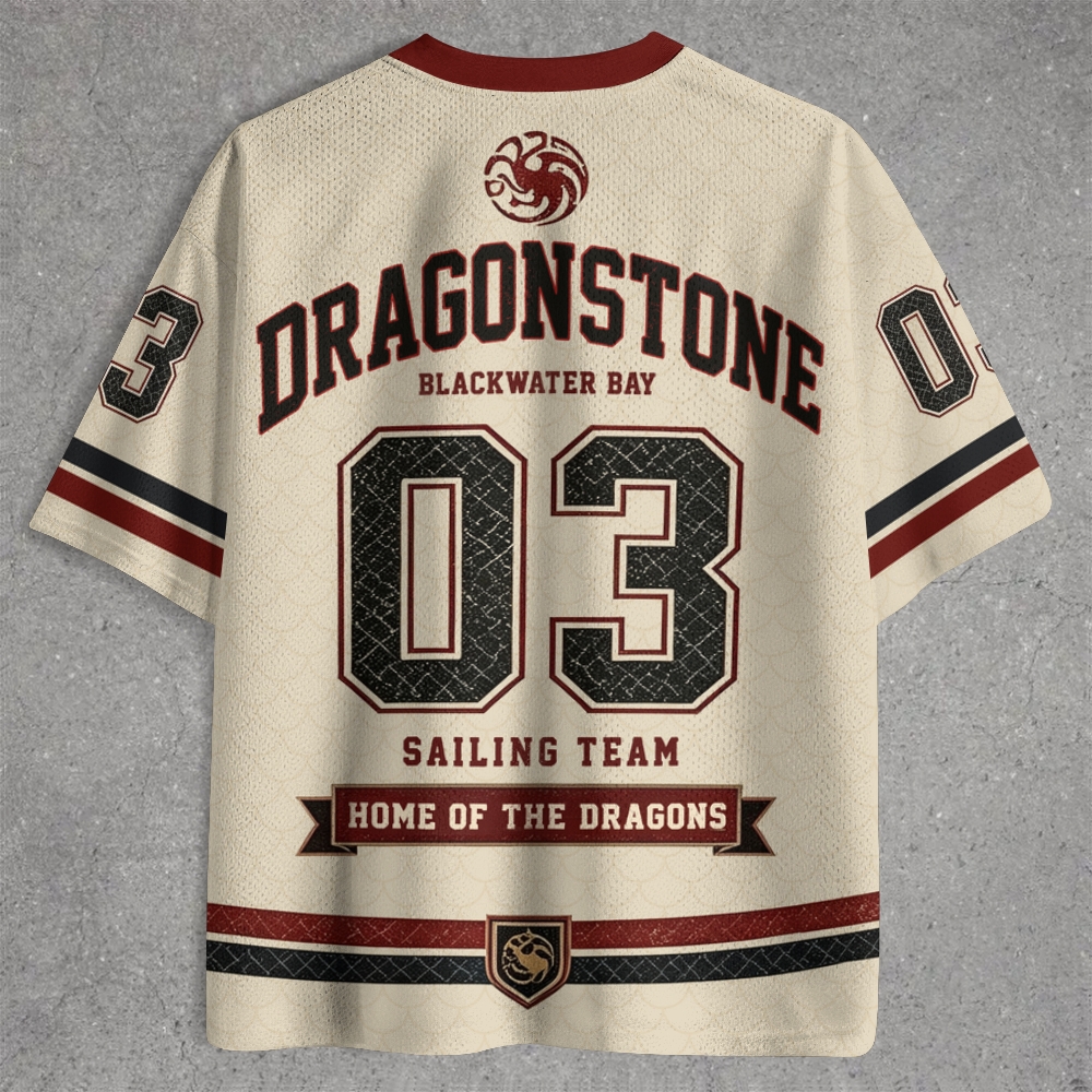 Retro Fire Dragon Varsity Jersey Shirts