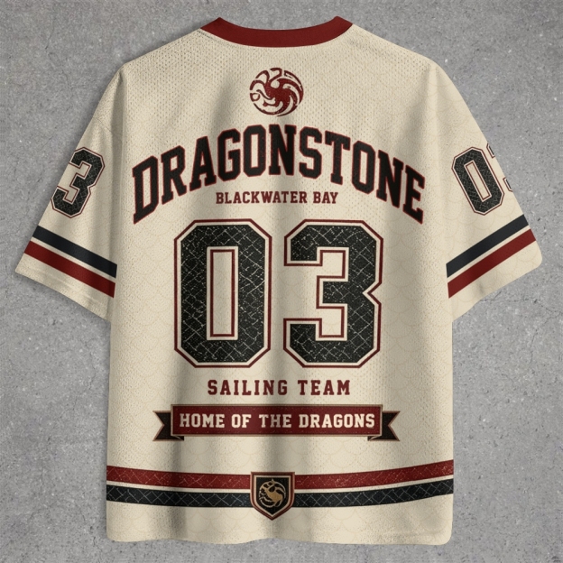 Retro Fire Dragon Varsity Jersey Shirts