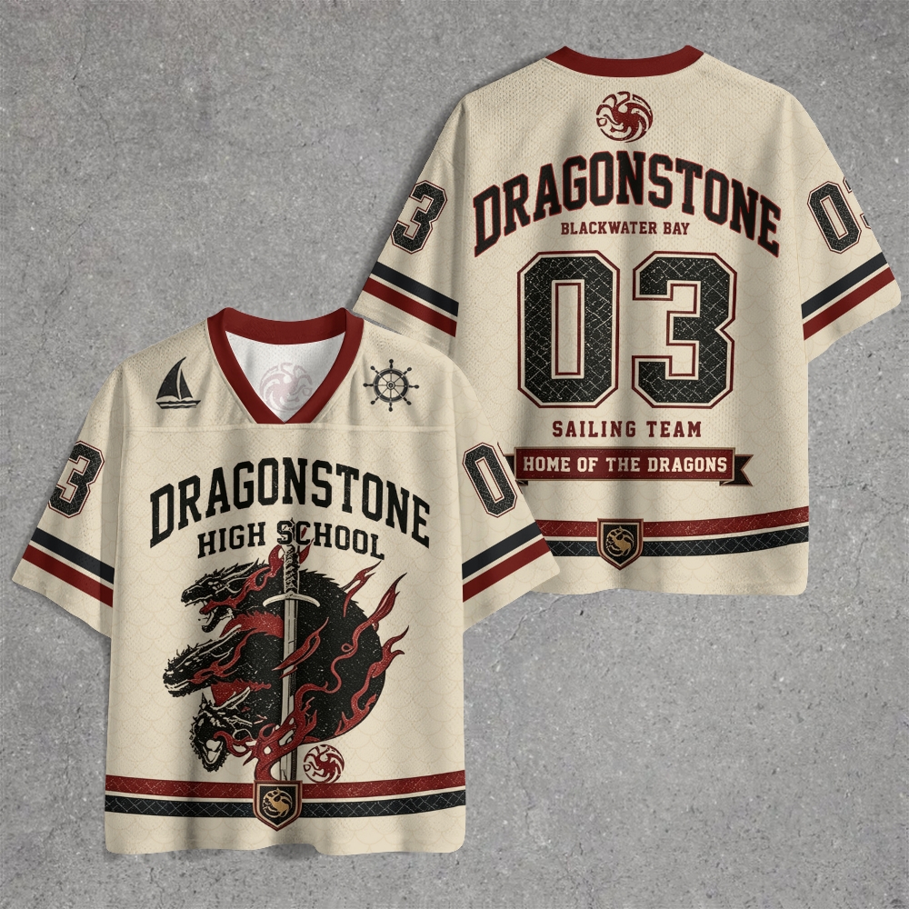 Retro Fire Dragon Varsity Jersey Shirts