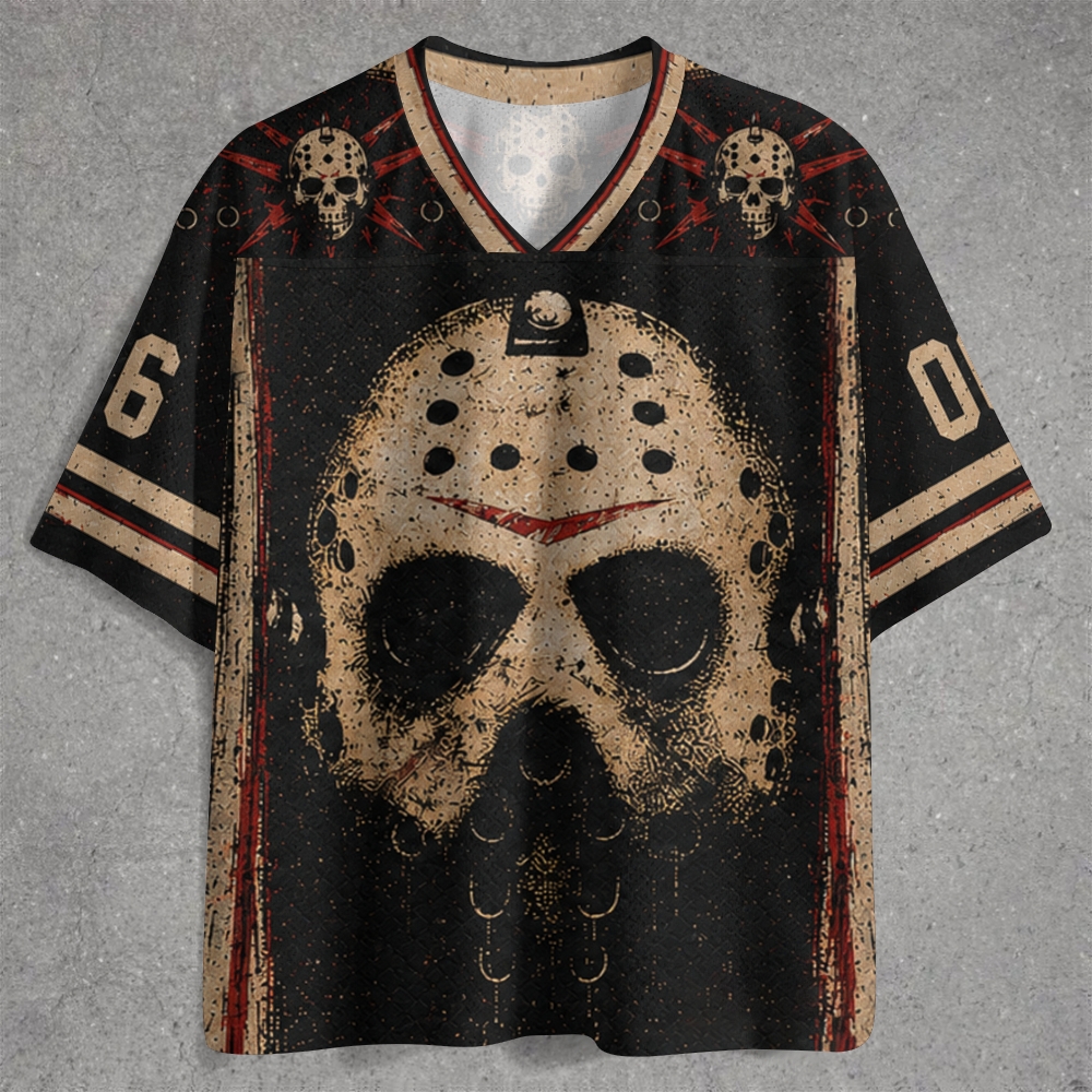 Vintage Hockey Mask Bloody Grunge Black Jersey Shirts