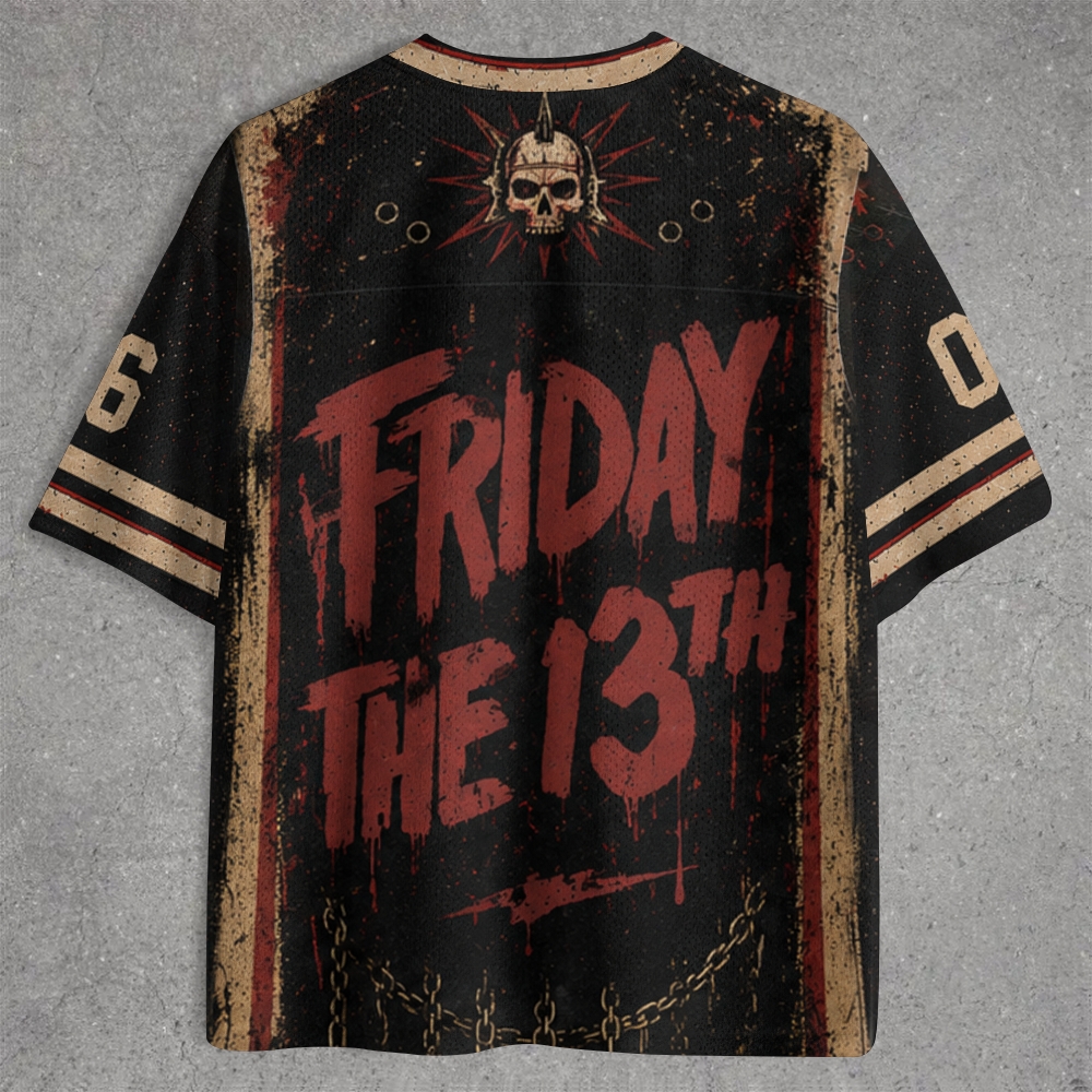 Vintage Hockey Mask Bloody Grunge Black Jersey Shirts