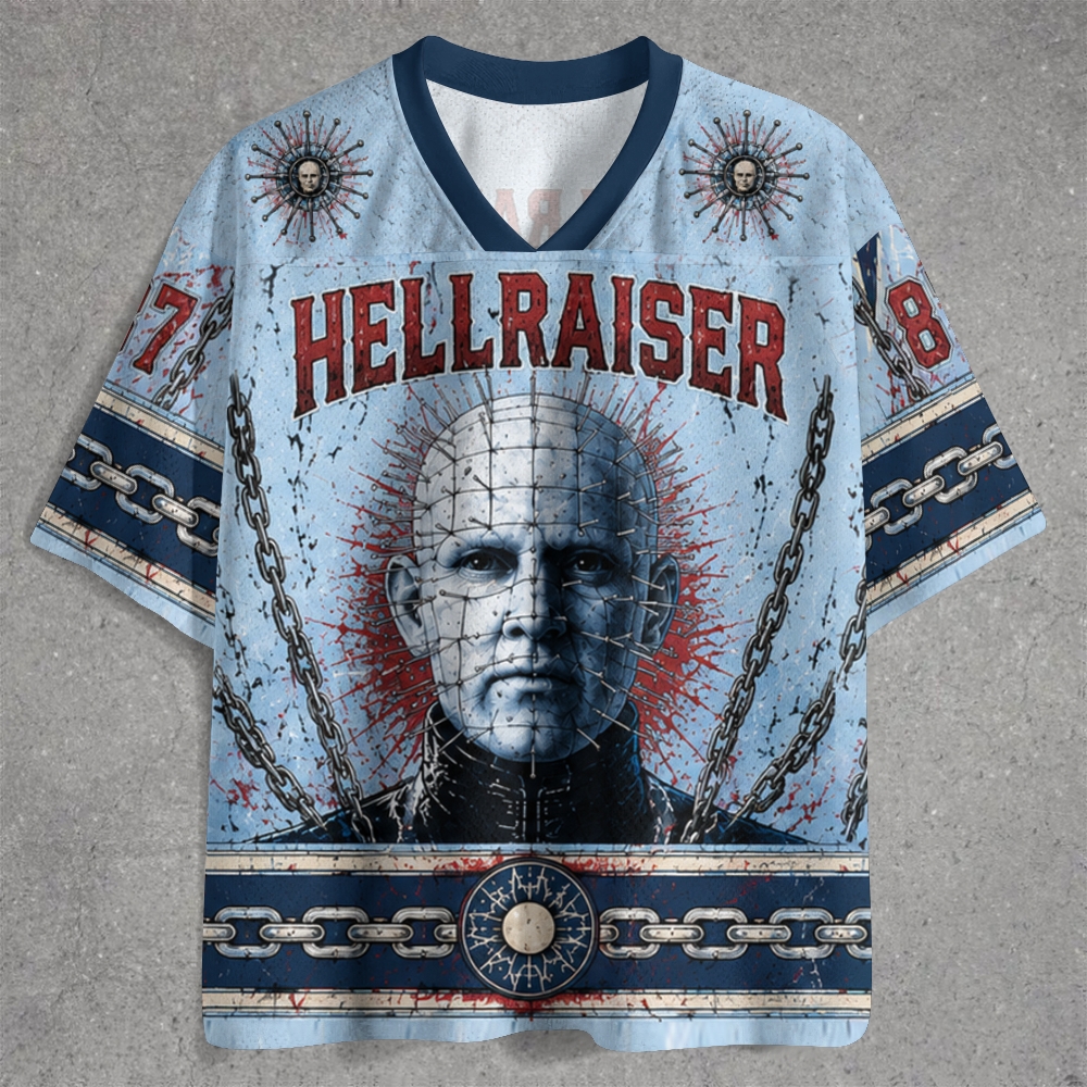 Pinhead Chain Blood Splatter Light Blue Jersey Shirts