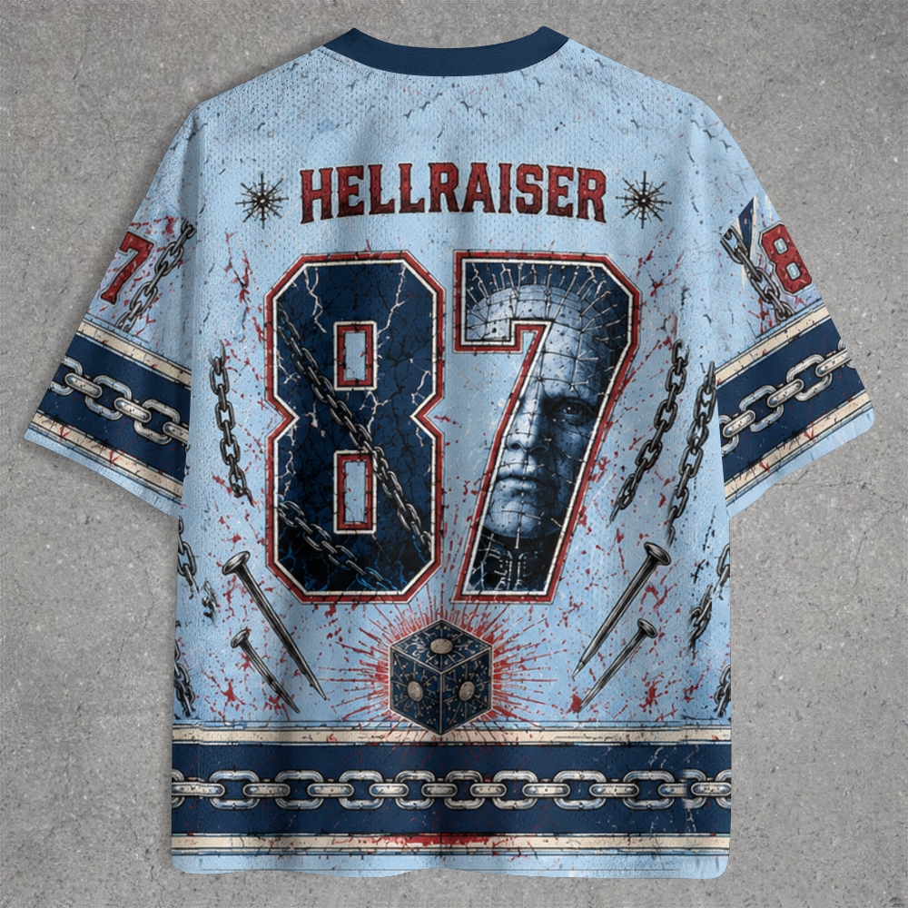 Pinhead Chain Blood Splatter Light Blue Jersey Shirts