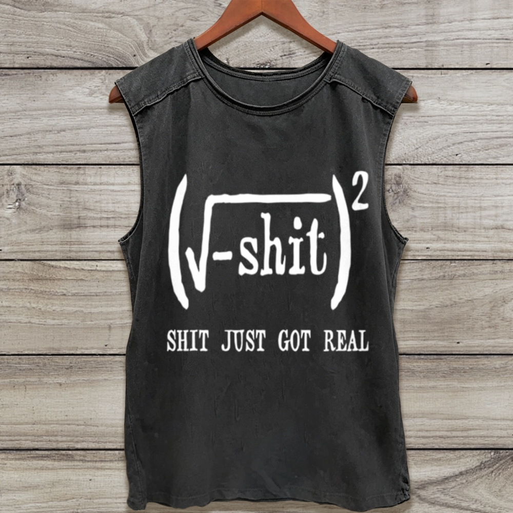 Funny Math Equation Washed Tank Top 