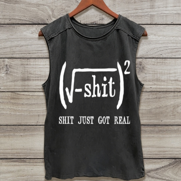 Funny Math Equation Washed Tank Top 