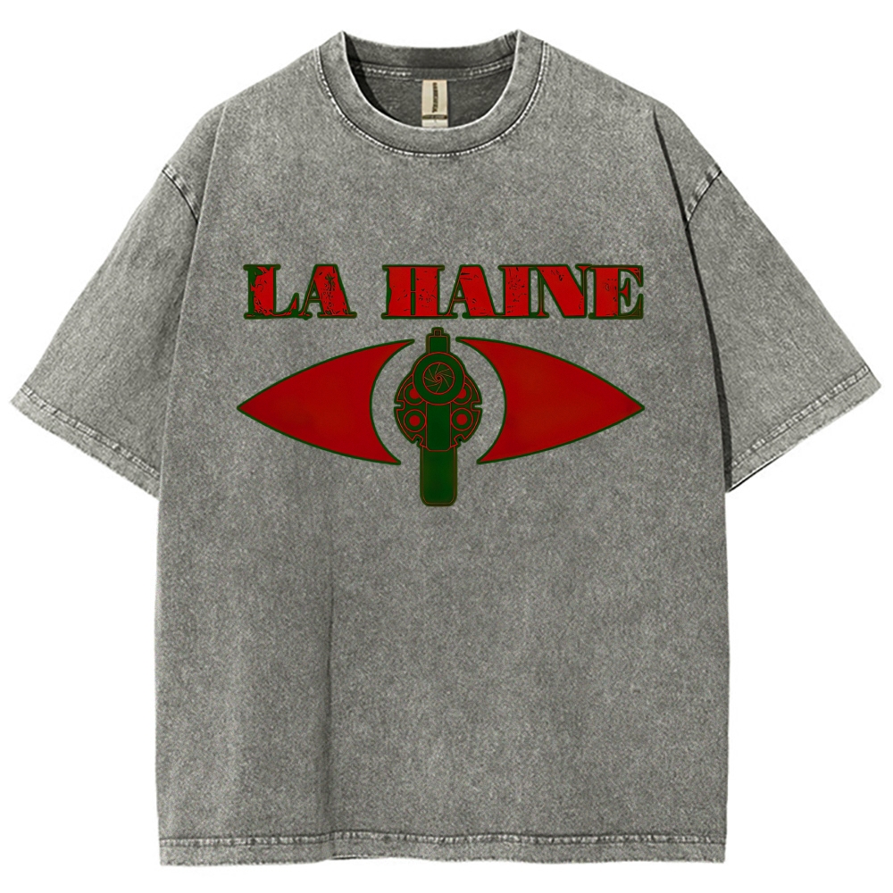 Faded Beige Ancient Epic Character Collage Print Washed T-Shirt