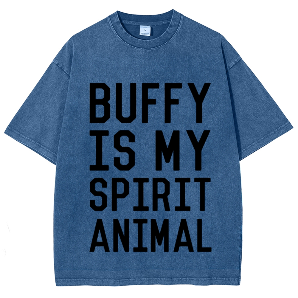 Bold Slogan Text Washed T-Shirt 