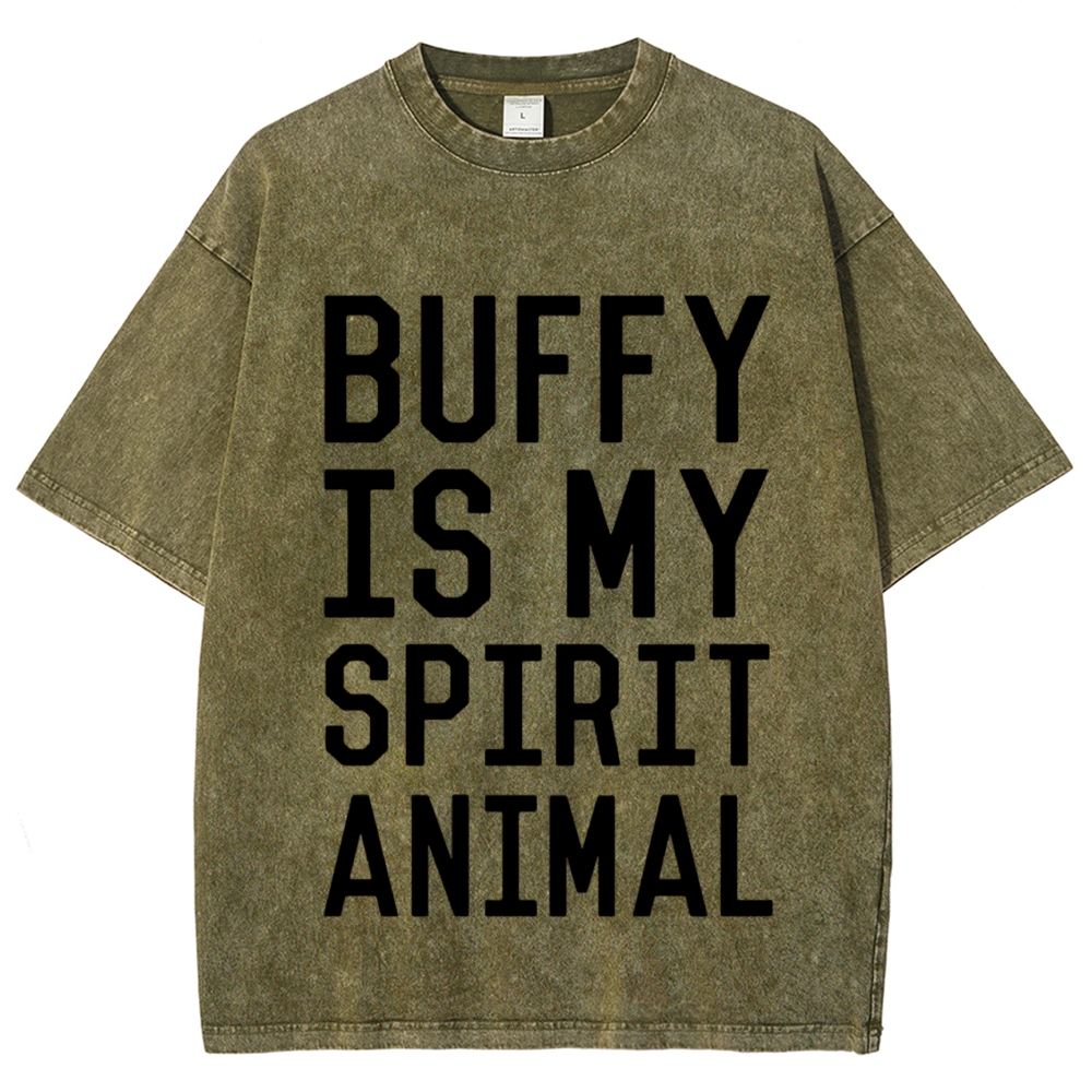 Bold Slogan Text Washed T-Shirt 
