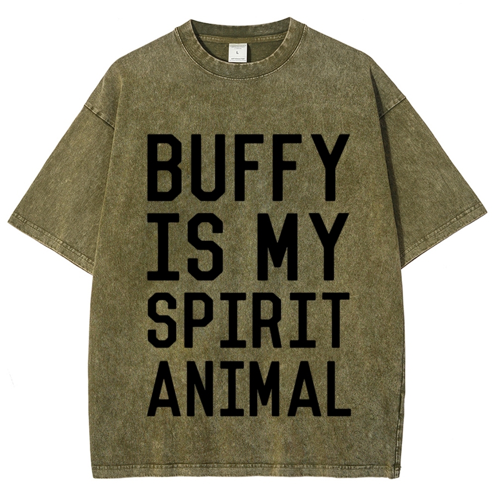 Bold Slogan Text Washed T-Shirt 